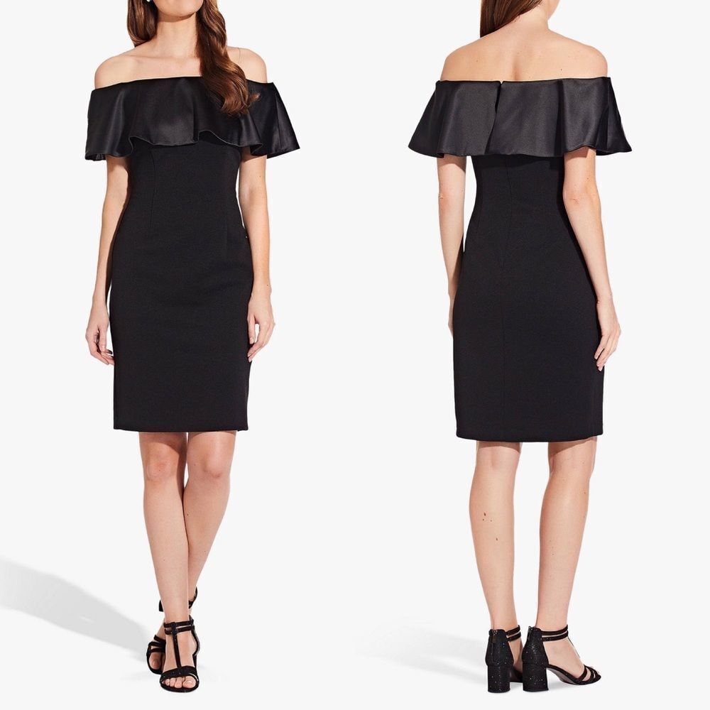 NWT Adrianna Papell Charmeuse Bardot Dress Size 2